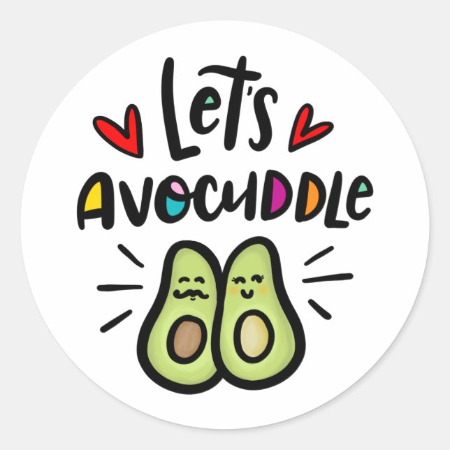 Adesivo Redondo Vamos Avocuddle (Frente)