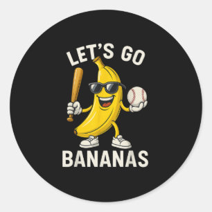 Adesivo Redondo Vamos Banana Retro Boys Jovens Homens Jovens