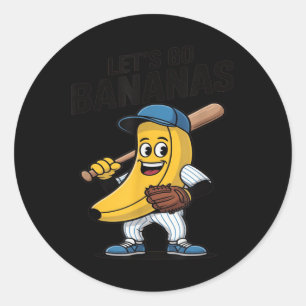Adesivo Redondo Vamos Bananas, Donativo De Banana Engraçado