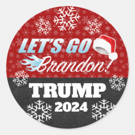 Adesivo Redondo Vamos Brandon Trump 2024 Ornament