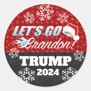 Adesivo Redondo Vamos Brandon Trump 2024 Ornament