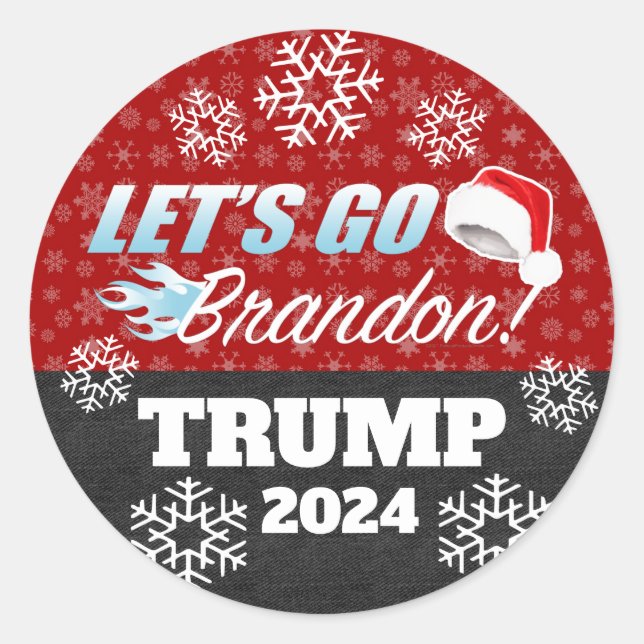Adesivo Redondo Vamos Brandon Trump 2024 Ornament (Frente)