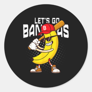 Adesivo Redondo Vamos camiseta banana retro banana meninos homens