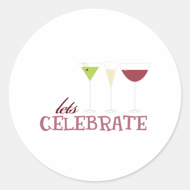 Adesivo Redondo Vamos celebrar (Frente)