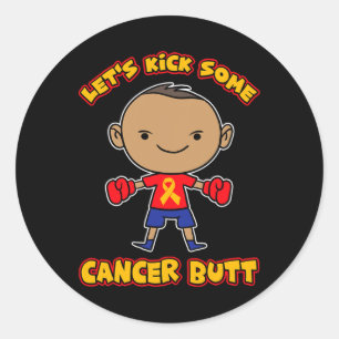 Adesivo Redondo Vamos Chutar Um Cancer De Infância De Bumbum Cance