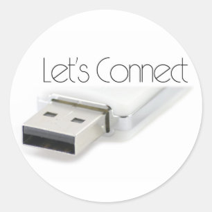 Adesivo Redondo Vamos conectar USB