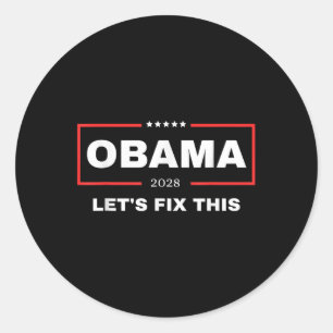 Adesivo Redondo Vamos Corrigir Este Obama Retro Vintage Patriótico