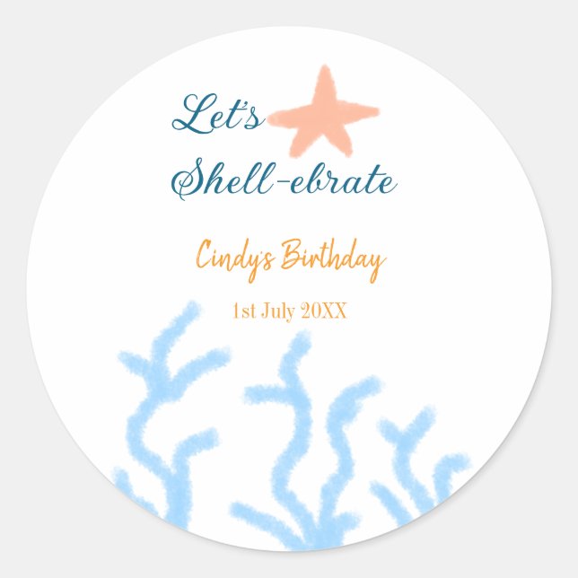 Adesivo Redondo Vamos de carapaça-embriagada durante o aniversário (Frente)