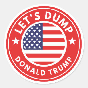 Adesivo Redondo Vamos Dump Donald Trump