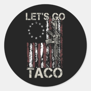 Adesivo Redondo Vamos Engraçado Vai Taco 21