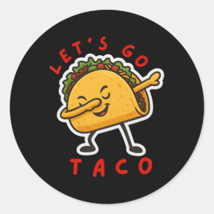 Adesivo Redondo Vamos Engraçado Vai Taco Sempre Chickens Mão Mulhe
