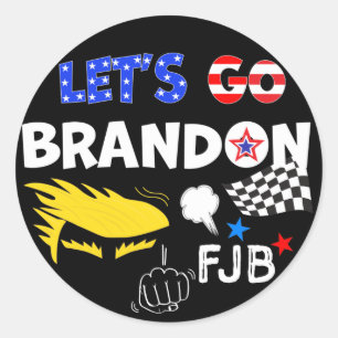ADESIVO REDONDO VAMOS FAZER BRANDON COM TRUMP