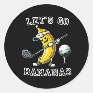 Adesivo Redondo Vamos Fazer Golfe de Bananas Com Gráfico de Golfis