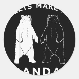 Adesivo Redondo Vamos Fazer Uma Camiseta De Panda, Camiseta Gráfic