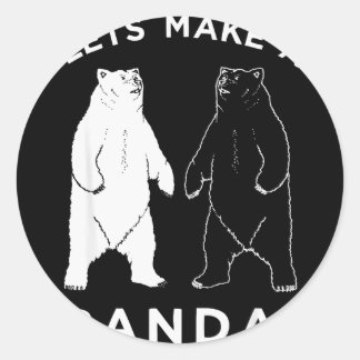 Adesivo Redondo Vamos Fazer Uma Camiseta De Panda, Camiseta Gráfic