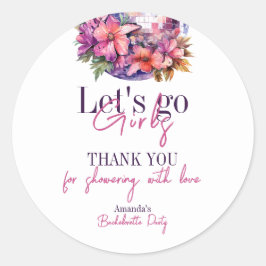 Adesivo Redondo Vamos Festa de Despedida de Solteira Pink Last Dis