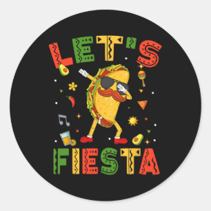 Adesivo Redondo Vamos Festa Tacos Dabbing Cinco De Mayo Mexicano D