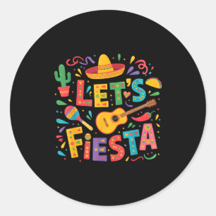 Adesivo Redondo Vamos festejar cinco de maio chapéu mexicano festa