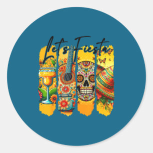 Adesivo Redondo Vamos festejar cinco de maio méxico margarita taco