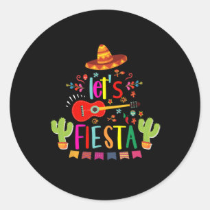 Adesivo Redondo Vamos Festejar Cinco De Mayo Guitarra Divertido Pa