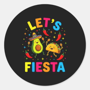 Adesivo Redondo Vamos festejar mexicano cinco de maio maracas, aba