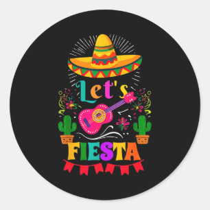 Adesivo Redondo Vamos festejar sombrero mexicano cinco de maio cac