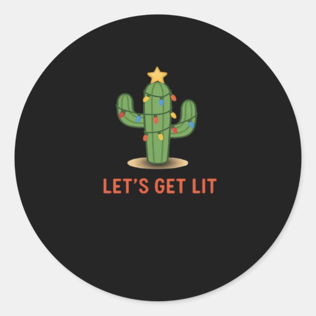 Adesivo Redondo Vamos Fica Engraçado Clássico de Natal (Frente)