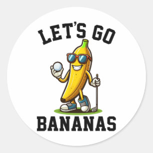 Adesivo Redondo Vamos Ficar Loucos Banana Banana Vintage Jogando G