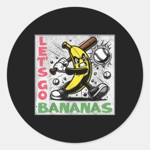Adesivo Redondo Vamos Ficar Loucos Banana Engraçada Banana Jovens