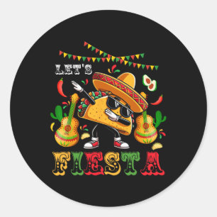 Adesivo Redondo Vamos Fiesta Cinco De Mayo Dabbing Taco Kids Boys