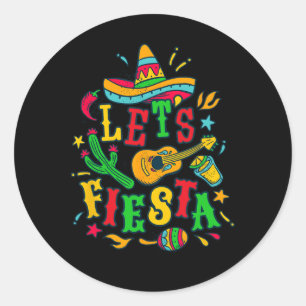 Adesivo Redondo Vamos Fiesta Cinco De Mayo - Festival do México