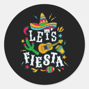 Adesivo Redondo Vamos Fiesta Cinco De Mayo - Festival do México
