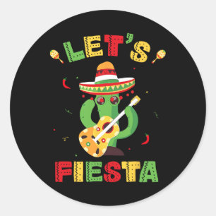 Adesivo Redondo Vamos Fiesta Cinco De Mayo Partido Mexicano Mulher