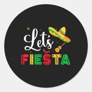 Adesivo Redondo Vamos Fiesta Cinco De Mayo Partido Mexicano Mulher