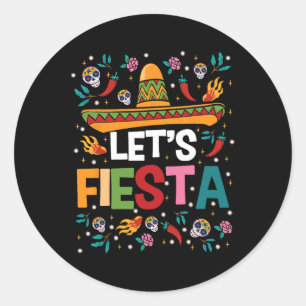 Adesivo Redondo Vamos Fiesta Cinco De Mayo Partido Temático Mexica