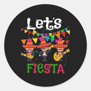 Adesivo Redondo Vamos Fiesta Funny Cinco De Mayo Mexicano Mariachi