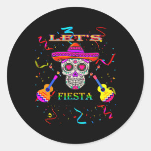 Adesivo Redondo Vamos Fiesta Mexicano Cinco De Mayo