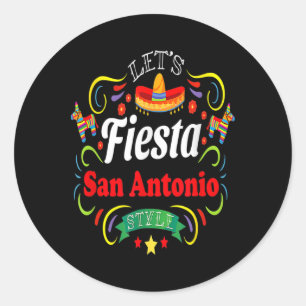 Adesivo Redondo Vamos Fiesta Shirt Bebendo Party San Antonio Cinc