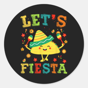 Adesivo Redondo Vamos Fiesta Taco Cinco De Mayo Boys Men Kids Mexi
