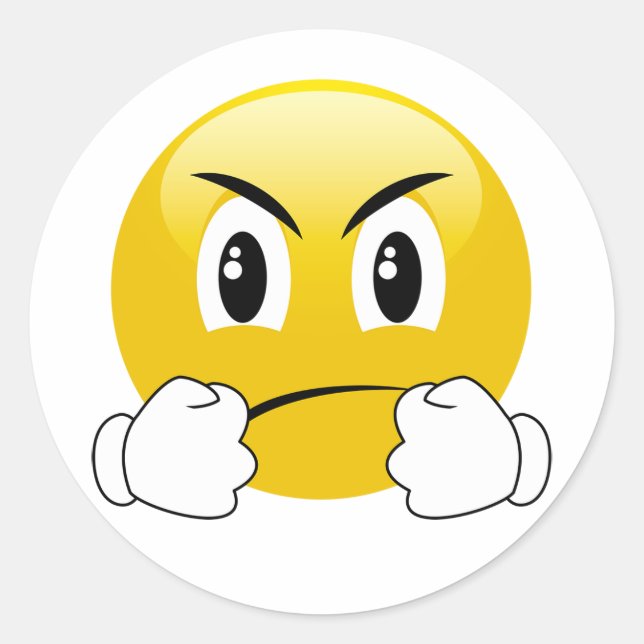 Adesivo Redondo Vamos Fight Puning Emoji Stickers (Frente)