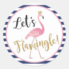 Adesivo Redondo Vamos Flamingle! Flamingo Sticker