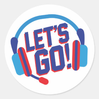 Adesivo Redondo Vamos Gamer Ir! Camiseta