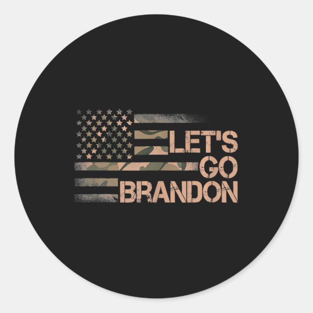 Adesivo Redondo Vamos Go Brandon Vamos Brandon Camouflage American (Frente)