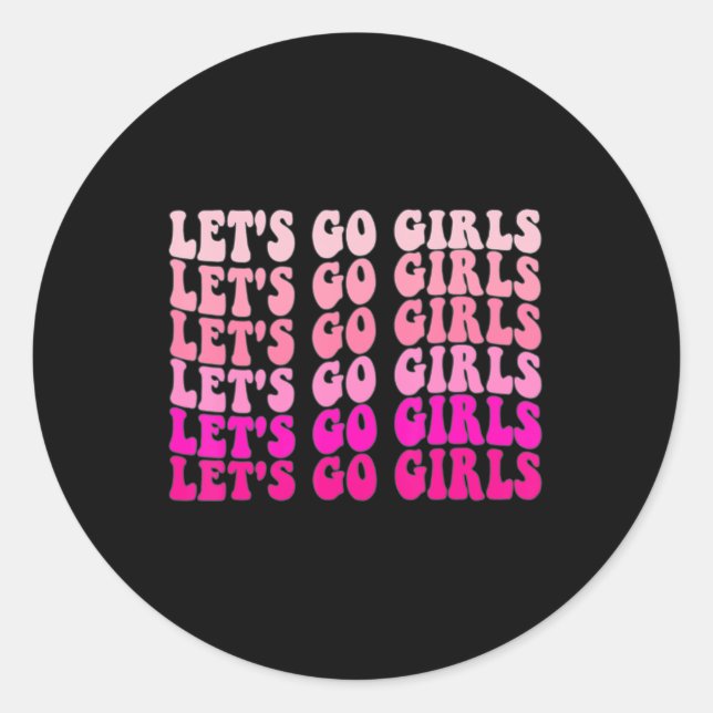 Adesivo Redondo Vamos Go Girls Bachelorette Trip Retro Bridal (Frente)