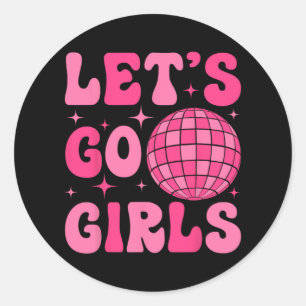Adesivo Redondo Vamos Go Girls Bride Squad Groovy Disco Bacheloret
