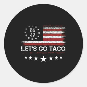 Adesivo Redondo Vamos Go Taco 8647 Us Flag 86 47 Men Women 1