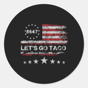 Adesivo Redondo Vamos Go Taco 8647 Us Flag 86 47 Men Women 2
