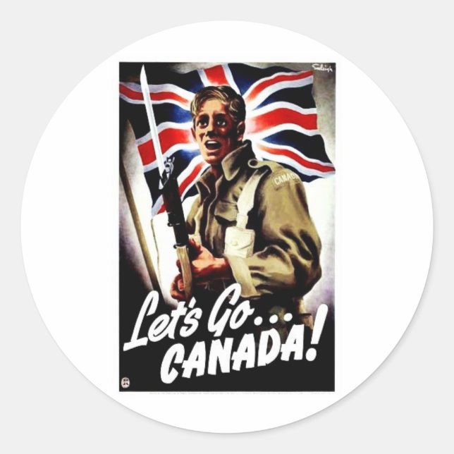 Adesivo Redondo Vamos Ir. Canadá (Frente)