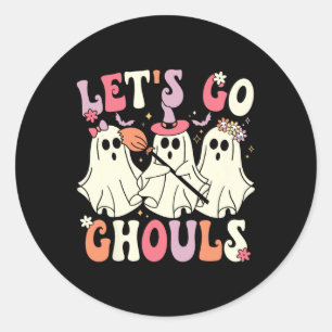Adesivo Redondo Vamos Ir Ghouls Halloween Ghost Costume Retro Groo