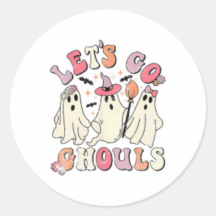 Adesivo Redondo Vamos Ir Ghouls Halloween Ghost Outfit Ret